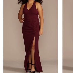 NWT Halter with Slit and Ruching